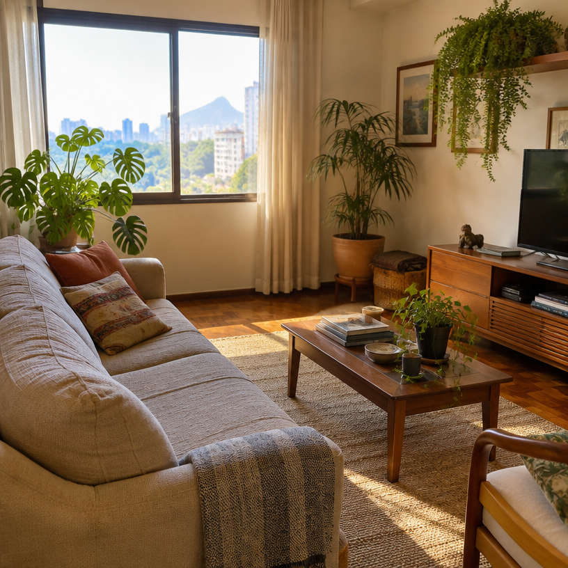 Foto real da sala de casa do usuário